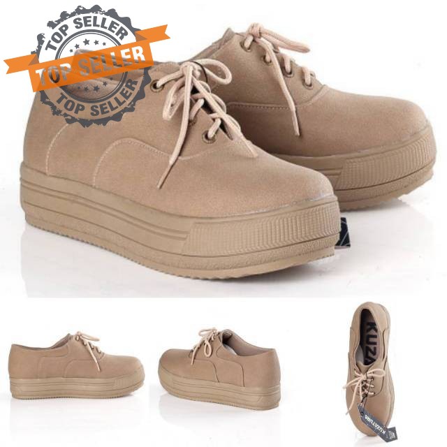 Sepatu Cewek-Sneakers Wanita Coklat-Kuzatura KNY 526