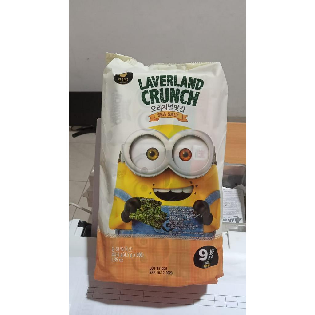 Laverland Crunch sea salt/ Rumput Laut/ seasalt seaweed/ snack seaweed