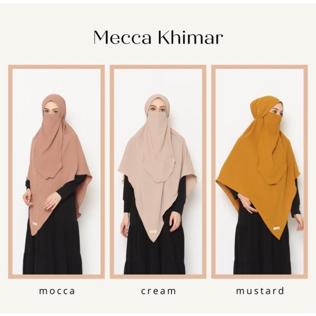 KHIMAR JILBAB KERUDUNG JUMBO KHIMAR INSTAN CADAR NIQOB MECCA AIRFLOW CRINKLE BY VALENSHAQUEEN grosir