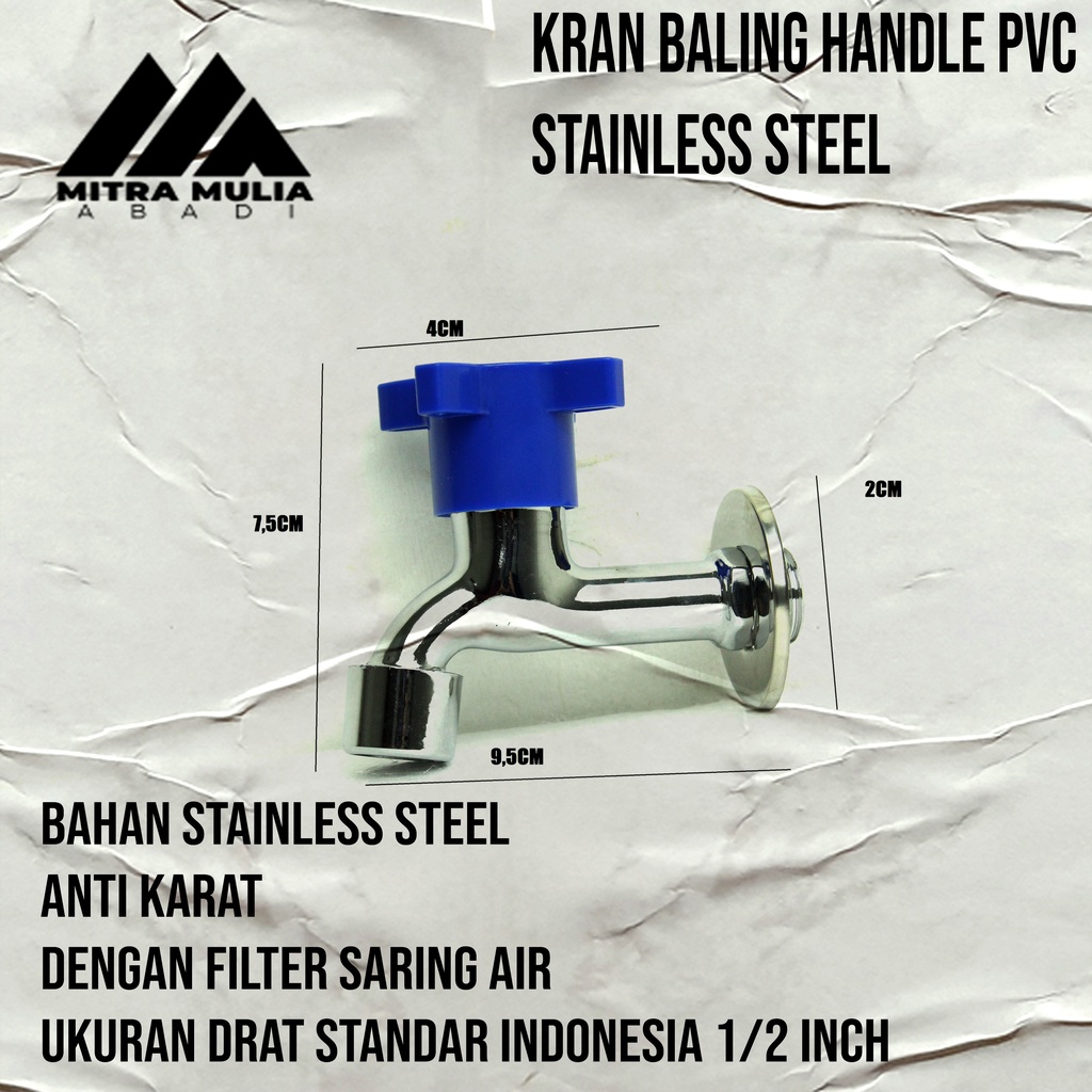 Kran Taman Tembok Baling stainless 1/2 inch