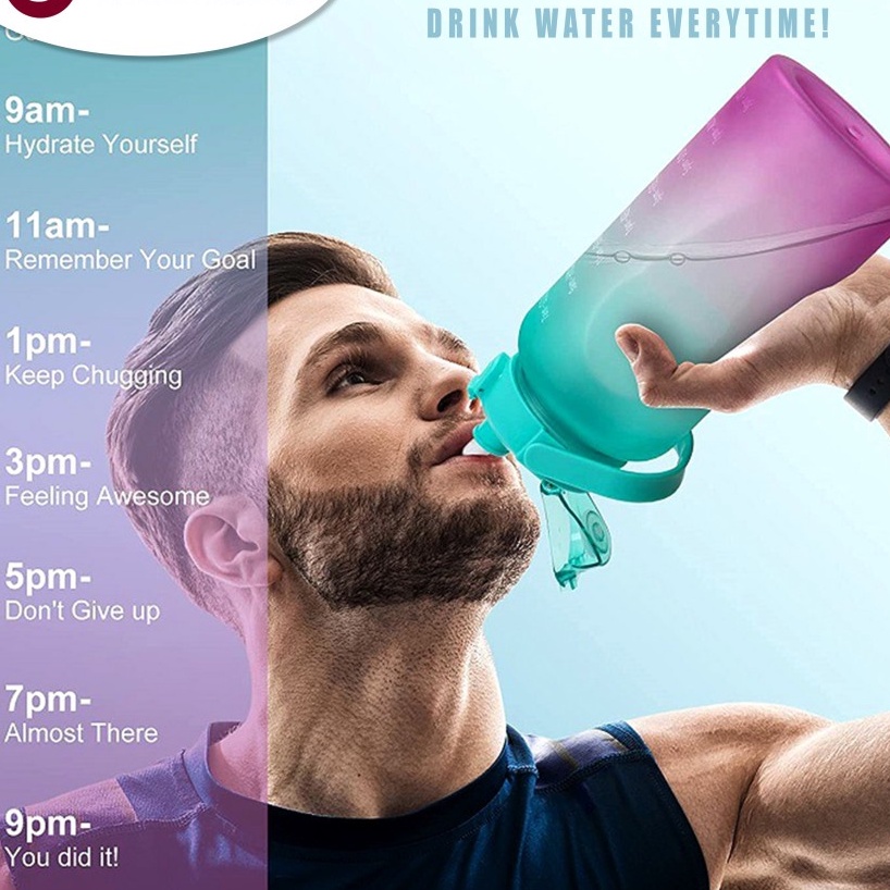 BOTOL MINUM PELANGI 2 LITER FREE PACKING BUBBLE WRAP BOTOL AIR MINUM KEKINIAN GRADASI /RAINBOW 2 LIT