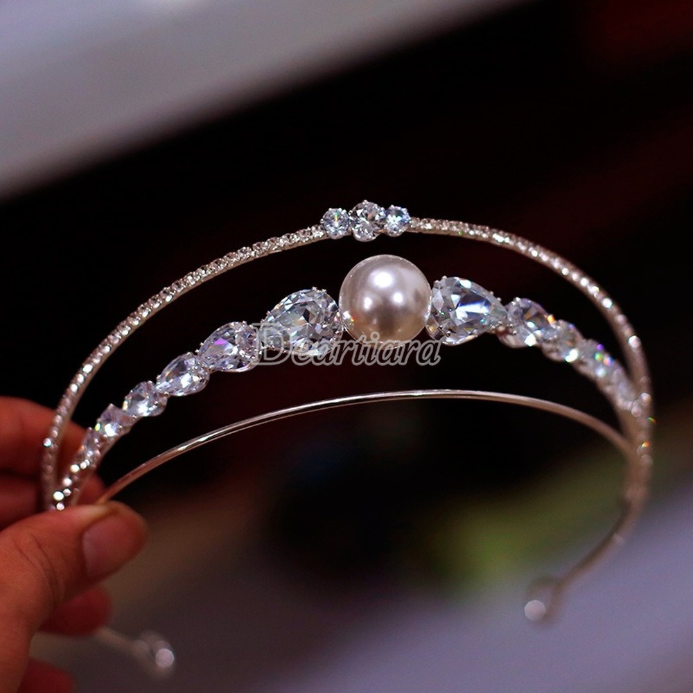 Fashion Bride Simple Zircon Crown Tiara