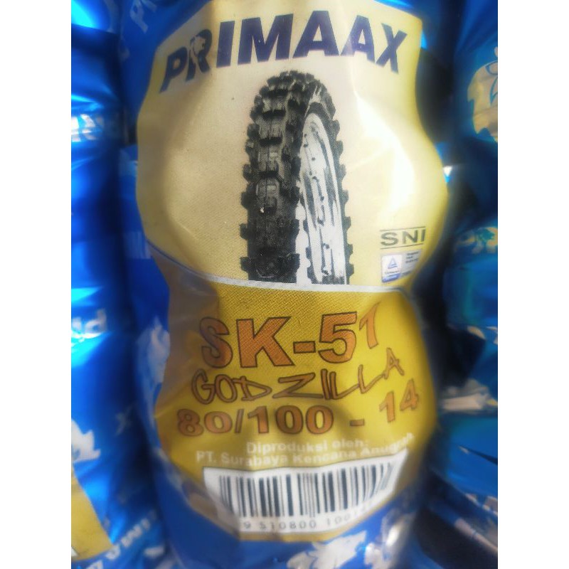 PRIMAAX BAN LUAR TYPE SK51 GODZILLA 80/100 RING 14