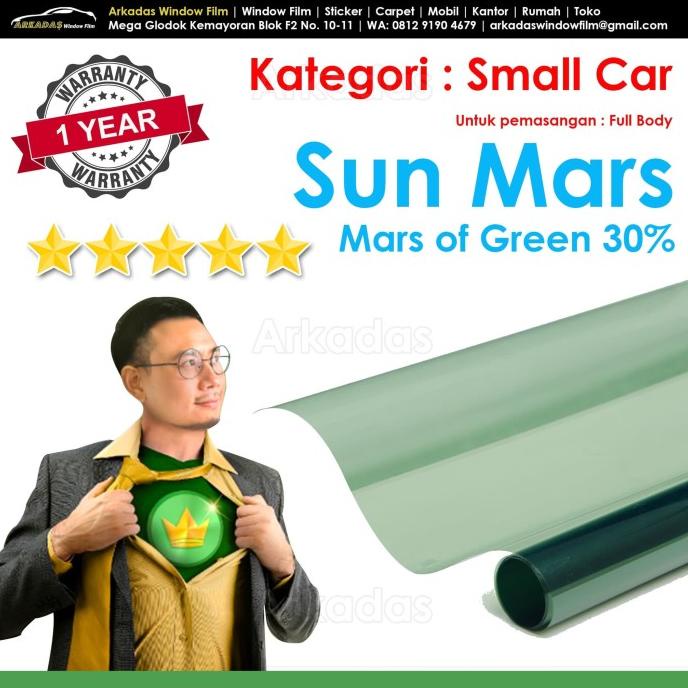 Kaca Film Mobil Sun Mars - Mars of Green (Warna Hijau) Fullbody