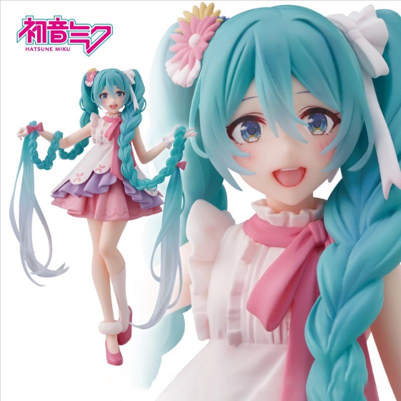 Mainan Action Figures Model Kartun Anime Hatsune Miku Sakura Pink 20CM Bahan PVC Untuk Dekorasi Desktop