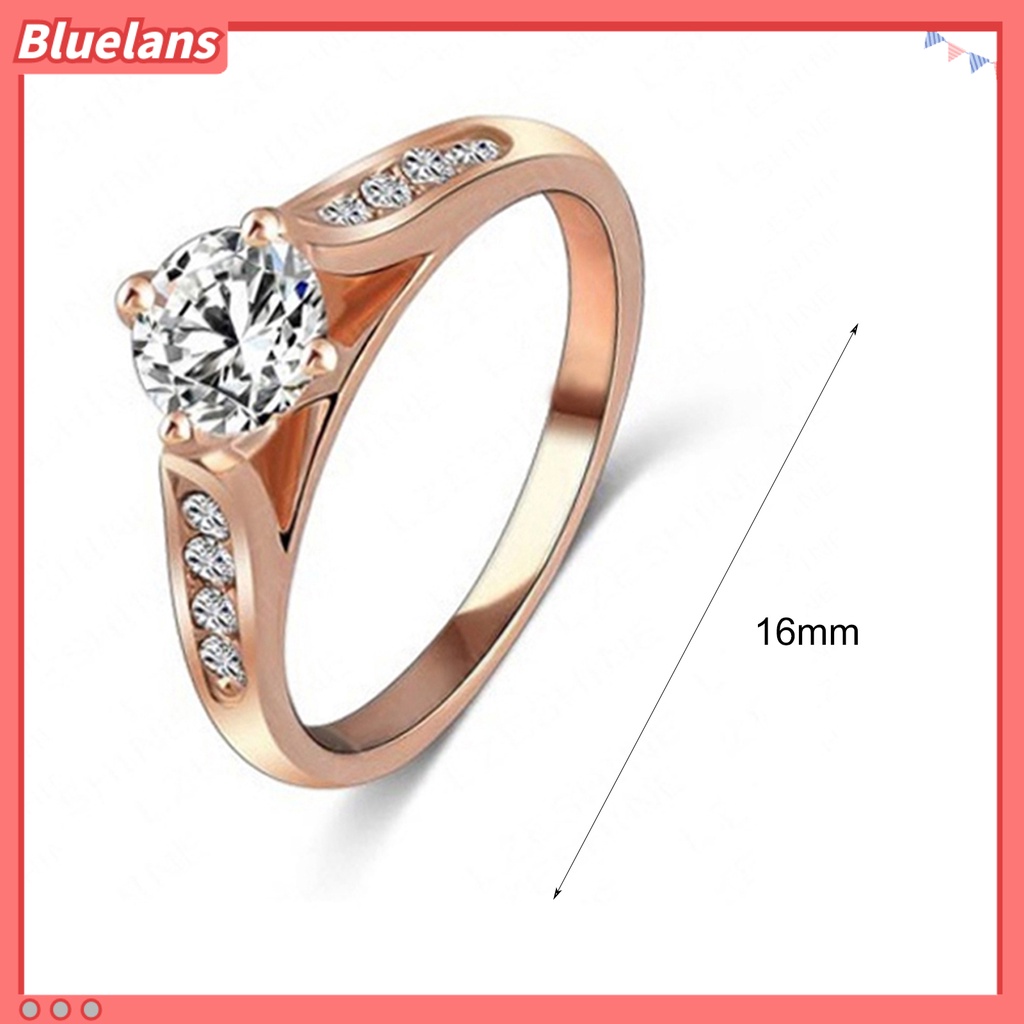 Bluelans Simple Ring Inserted Charming 2 Colors Simple Inlaid Ring