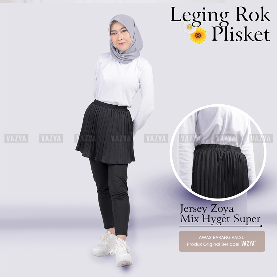 Legging Rok Plisket Legging Olahraga Premium