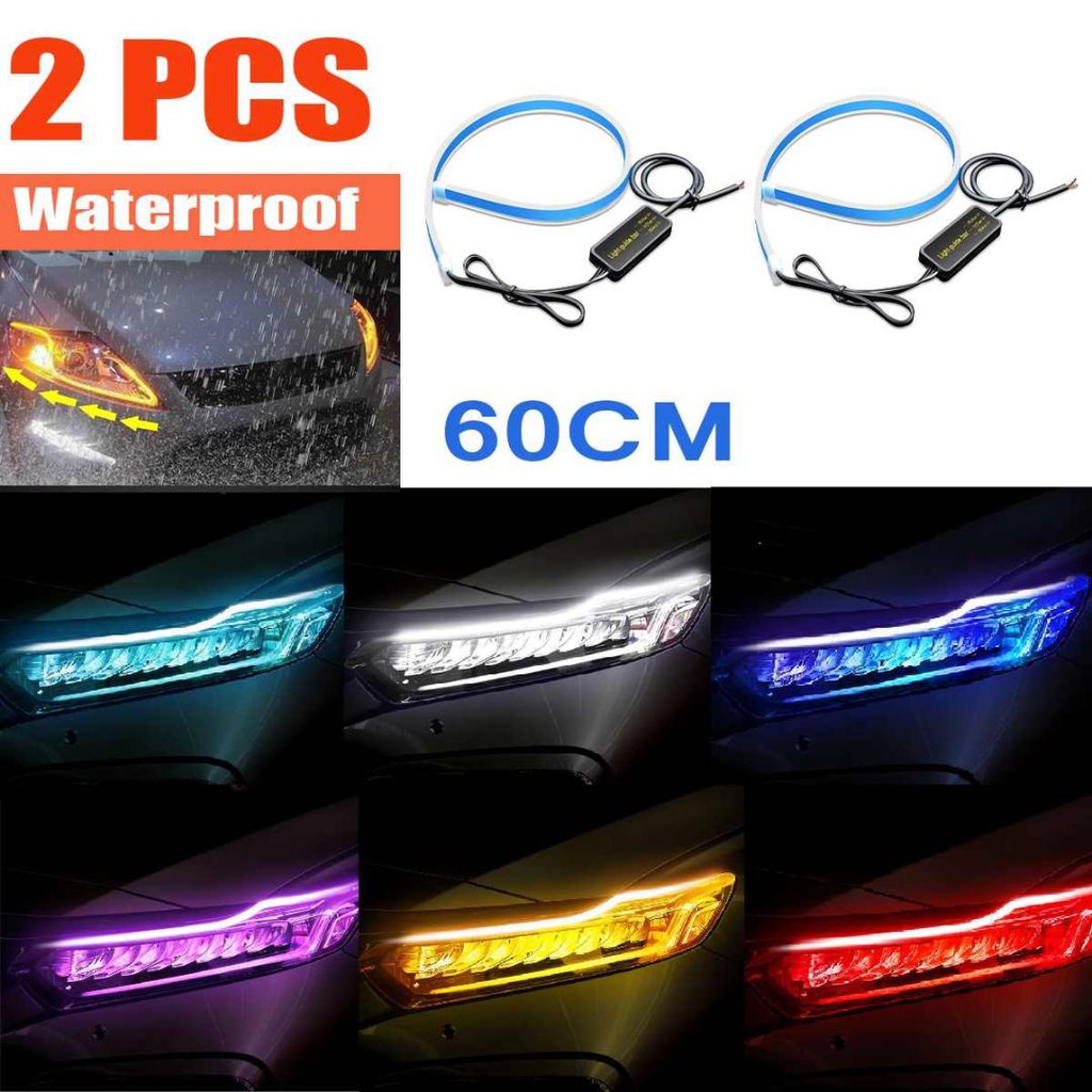 LAMPU LED SLIM ALIS DRL FLEKSIBEL WATERPROOF 60CM 2 WARNA RUNNING 60CM