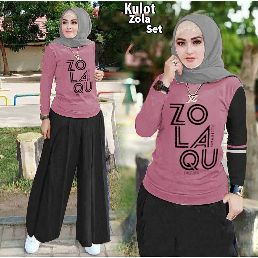 COD ✔ SET KULOT ZOLA NEW SIZE XL / SETELAN WANITA ZOZOBA MUSLIM / GOWES / MONIC