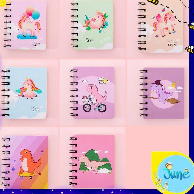 

8.8 [JUNECOLLECTIONS] NOTEBOOK MINI UNICORN & DINO NOTEBOOK MEMONOTE BUKU KECIL #1226