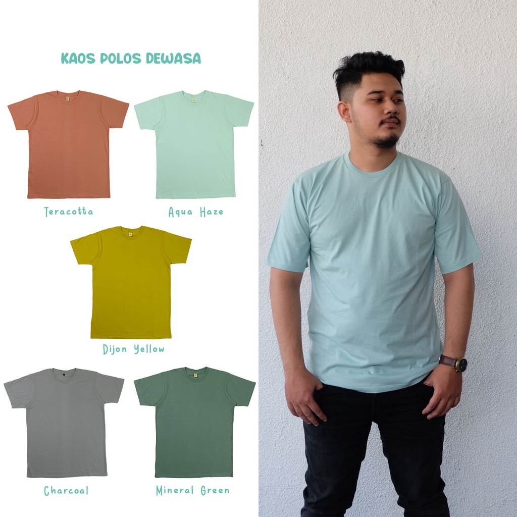 Kaos Oblong dewasa polos untuk perempuan laki-laki bahan kaos katun combed 30s