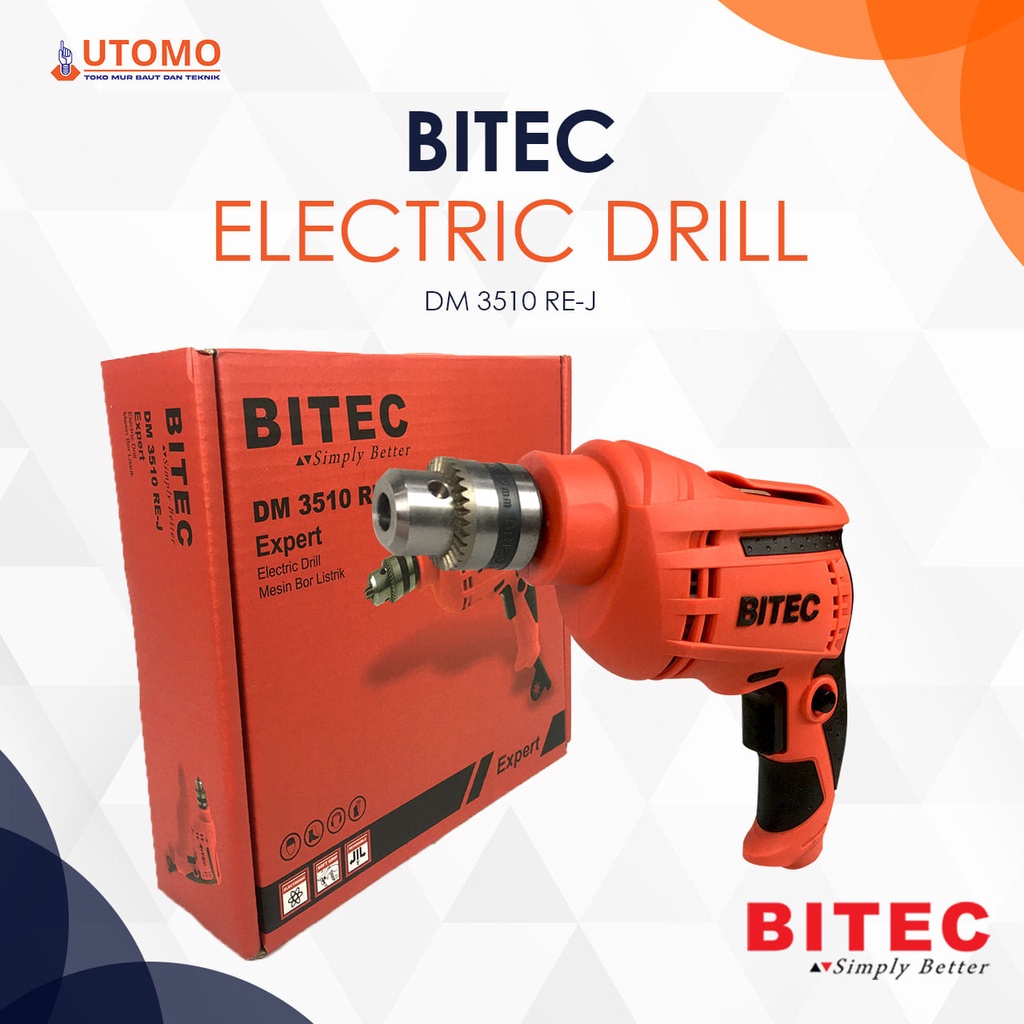 DM3510RE MESIN BOR BISA KIRI KANAN REVERSEABLE 10mm BITEC DM 3510 RE