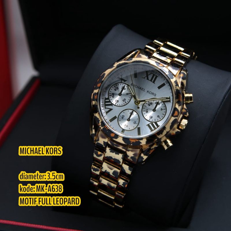 COD JAM TANGAN WANITA MK LEOPARD BODY BULAT [BAYAR DI TEMPAT]