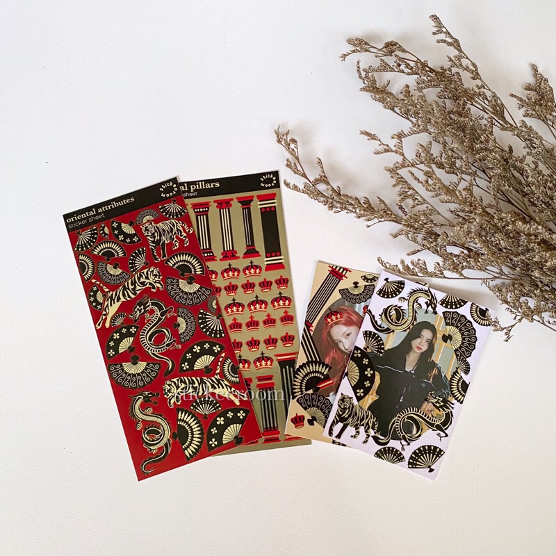

oriental kingdom series - sticker set / stiker sheet for journaling, polcos, decoration, etc