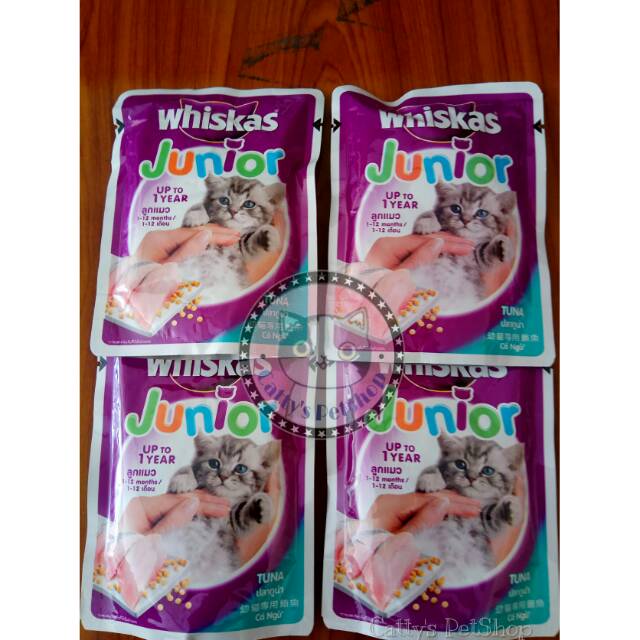 Whiskas Junior Tuna Pouch Sachet 85gr Makanan Basah Anak Kucing