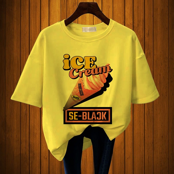 CALVIERO SHOP - BAJU KAOS WANITA DEWASA PRINT CASUAL SEBLAK