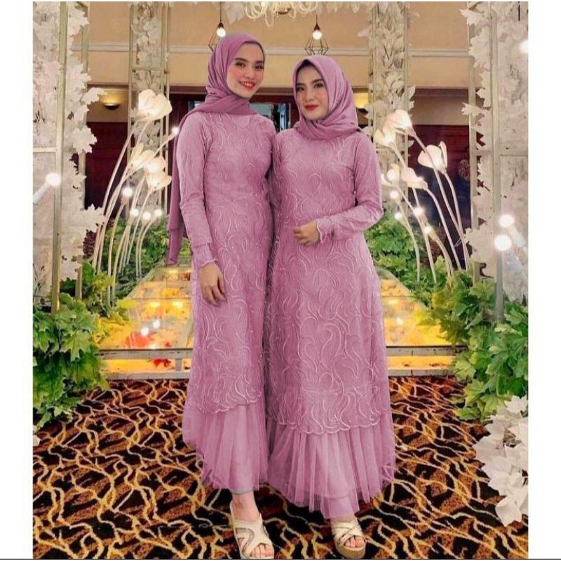 MAXI GERALDINE BRUKAT TILE / GAMIS BRUKAT TILE RUBY MUTIARA / GAMIST BRUKAT KONDANGAN / BRUKAT TULAN