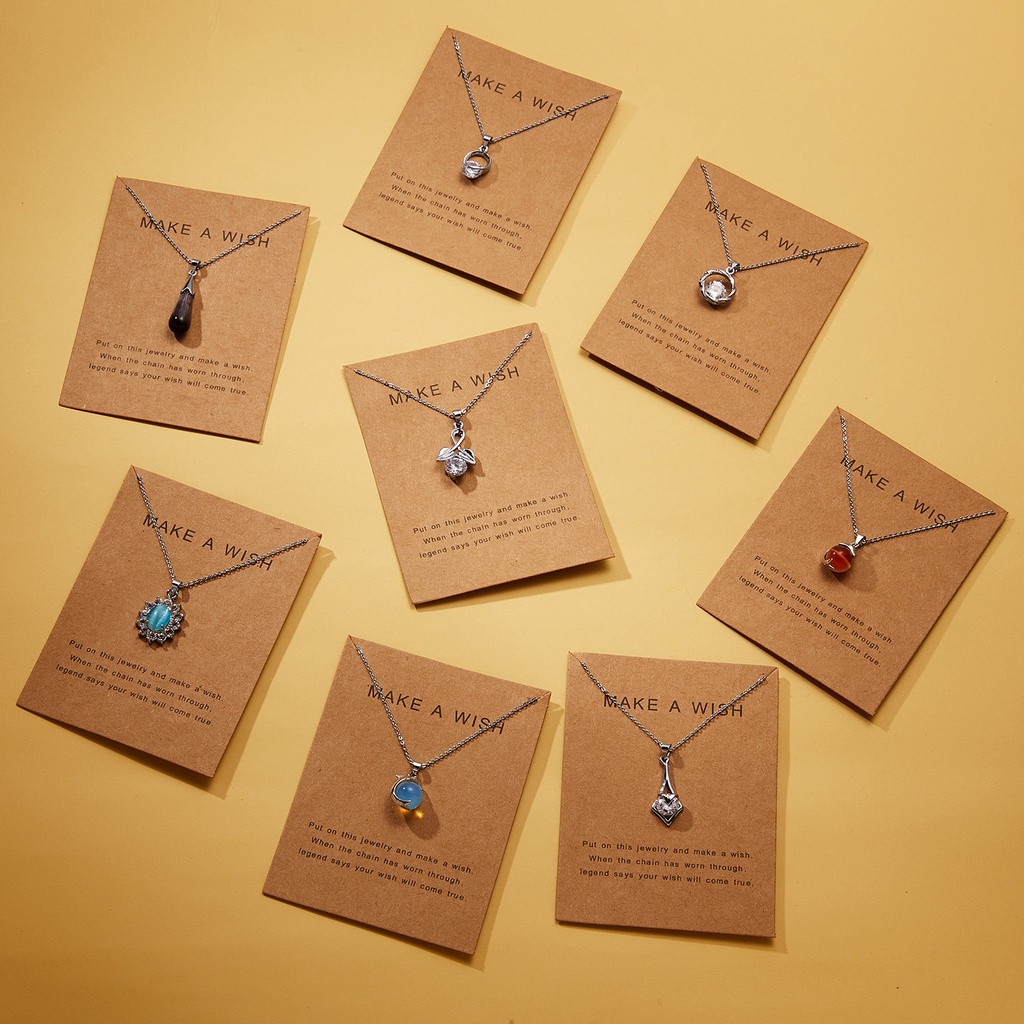 Wanita Zirkon Liontin Kalung Fashion Kristal Kertas Kartu Kalung Liar Dolphin Perhiasan