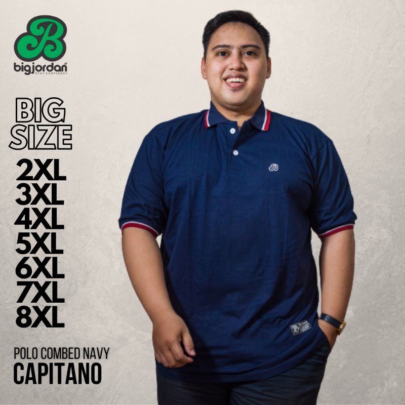 baju kaos polo shirt pria big size jumbo size CAPITANO NAVY ORIGINAL BIG JORDAN XXL XXXL XXXXL XXXXX