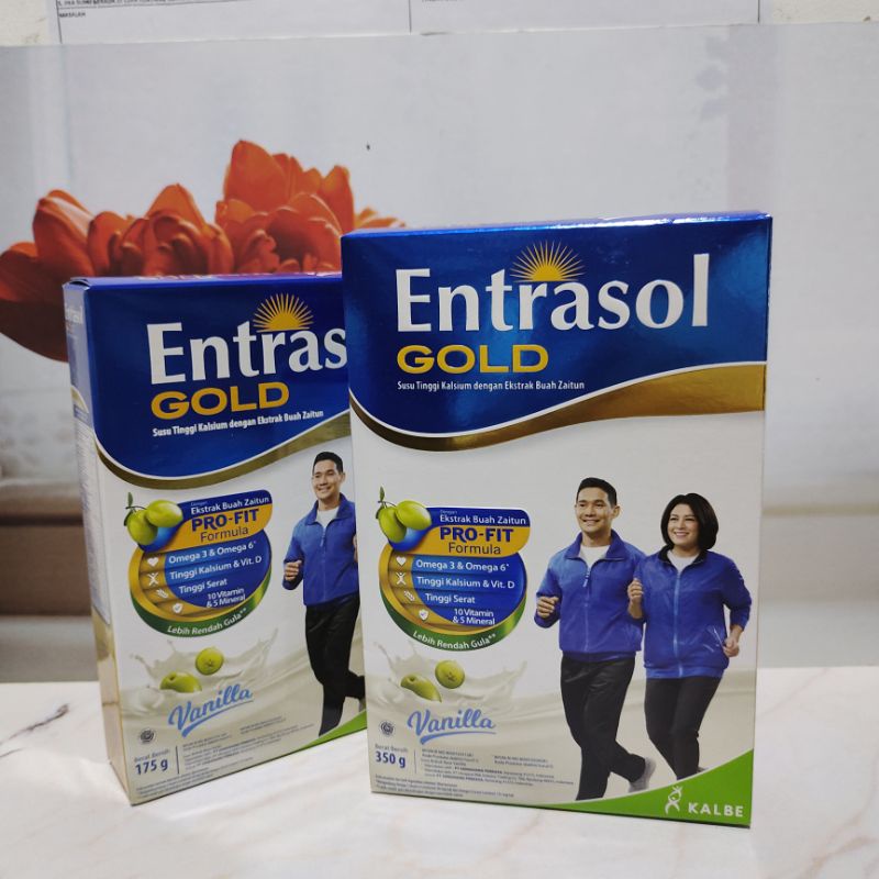 

Entrasol Gold Vanila susu tinggi kalsium dengan extra buah zaitun