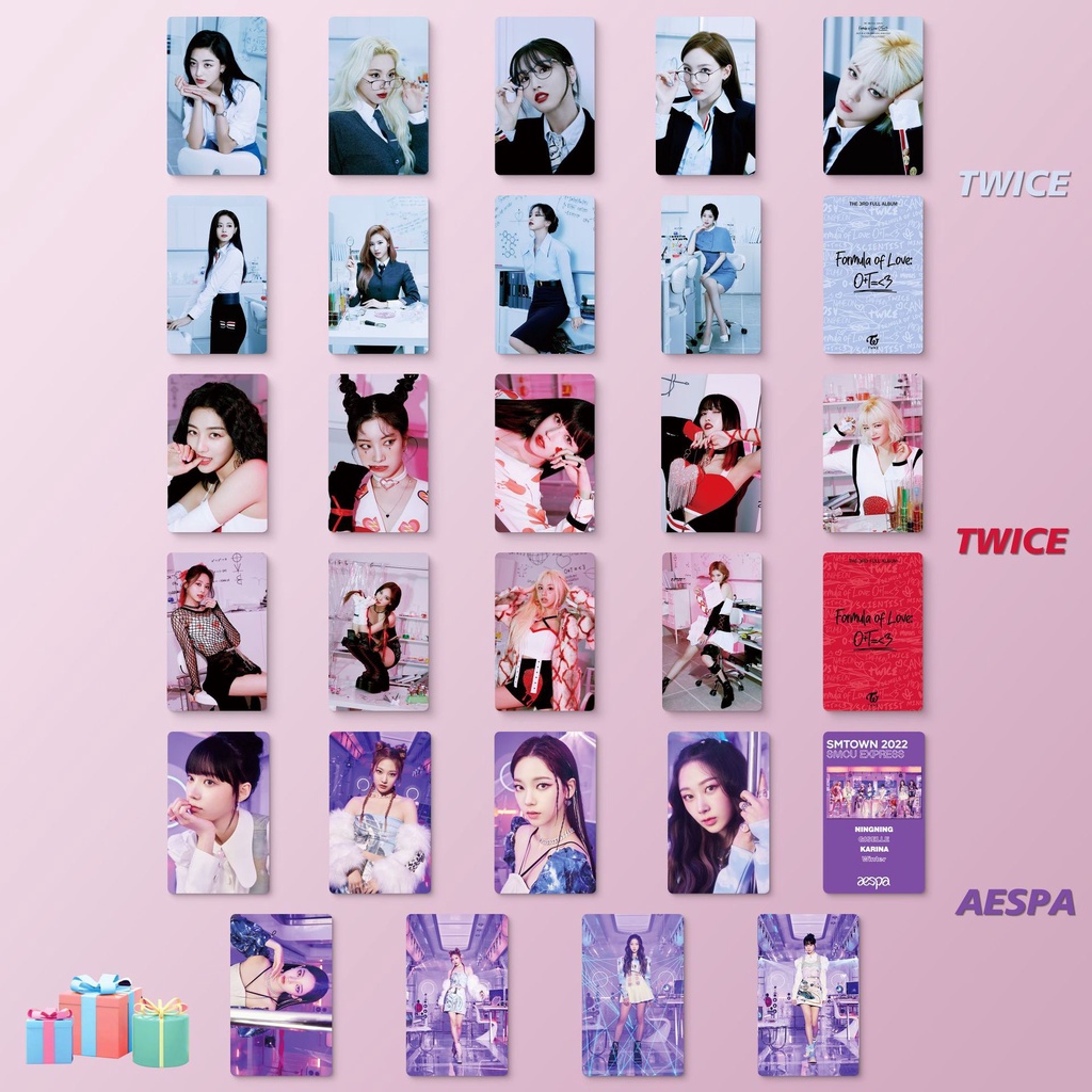 8pcs Kartu Lomo Foto Kpop Twice Aespa Album 2022 SMTOWN Formula Of Love