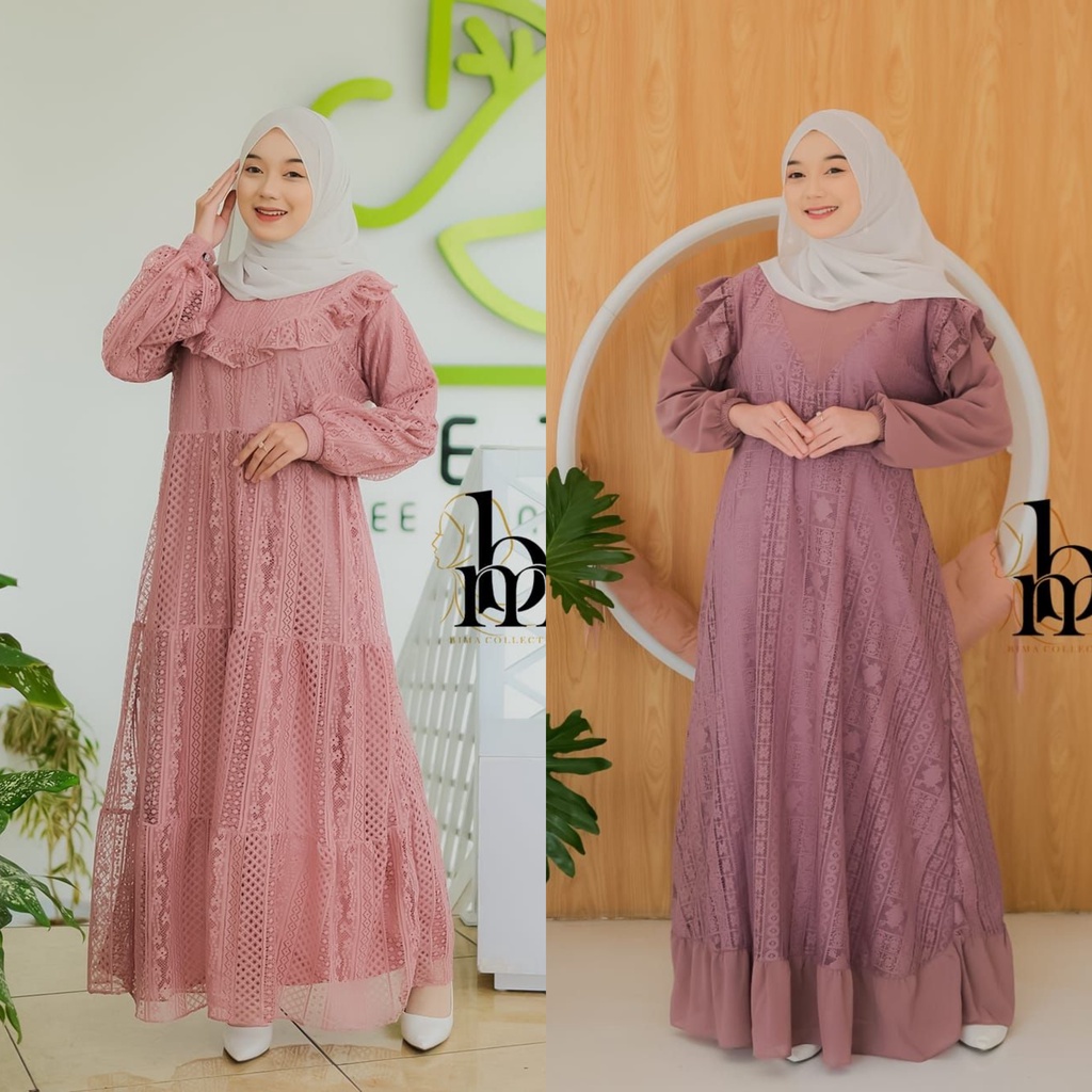 DRESS BRUKAT MIX CERUTY AGINTA BERLMIRS DAN SATIN MAXMARA BURKAT MARWAH velvet mix brokat full brukat crystal pesta kondangan mewah