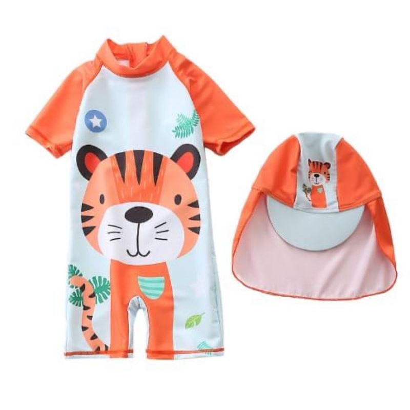 Baju Renang Anak Balita Topi ANIMAL SWIMSUIT Batita Toddler Boy Cowok 1 2 3 4 Tahun