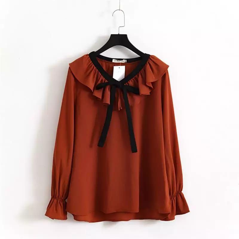 Vita blouse wanita - blus kerja - blouse korean style - blus kekinian - blus korean style - blus big size - ukuran S-M-L-XL-XXL-XXXL-Bata