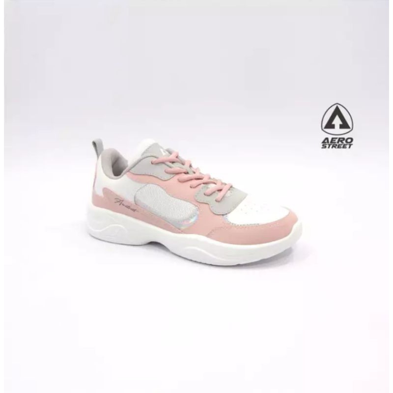 Aerostreet 37-40 Ivy Putih pink (BISA COD) Sneaker sekolah