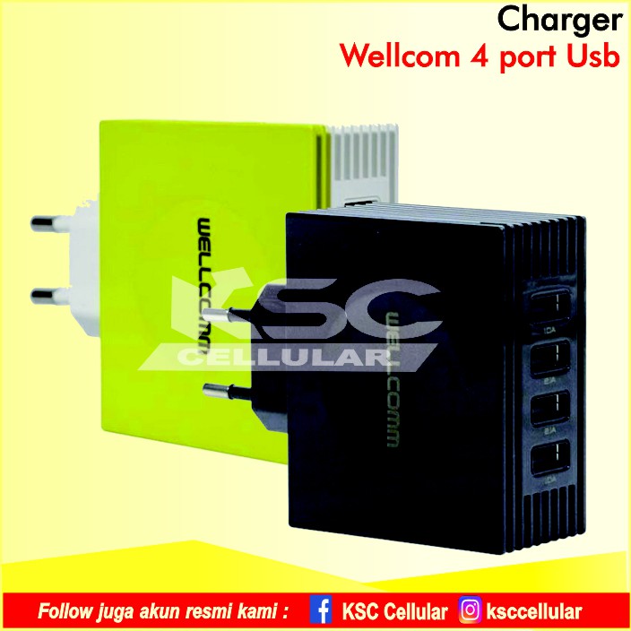 WELLCOMM CHARGER 4 PORT USB 4.5A