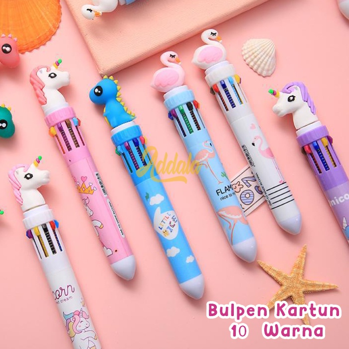 

PULPEN 10 WARNA / PULPEN CETEK 10 WARNA / 10 COLORS CUTE CARTOON BALLPOINT PEN SCHOOL OFFICE
