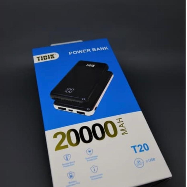 Powerbank 20000mAh TIDIK-T20 Fast charging 3.1A 2USB Digital Display