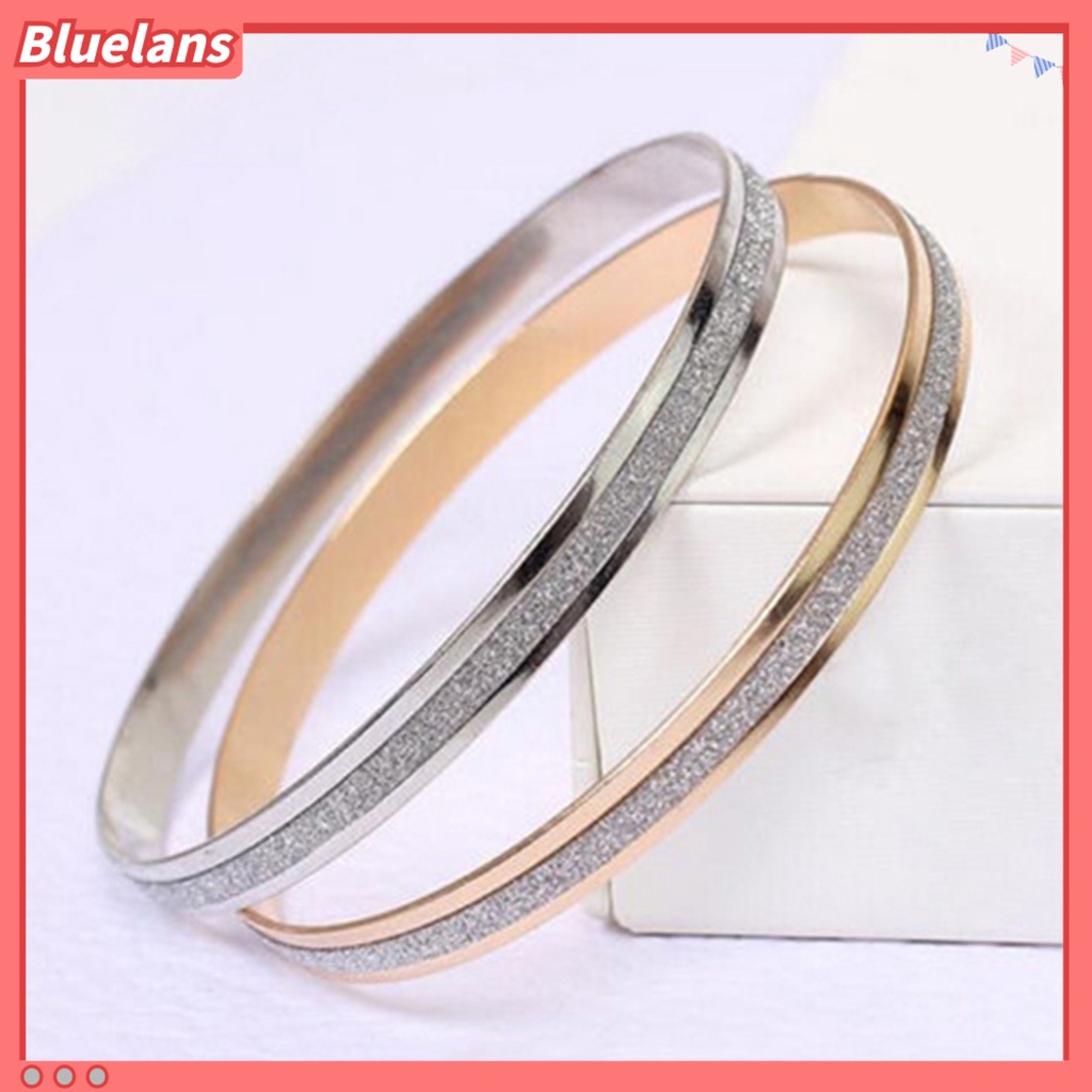 Bluelans Bangle Exquisite Fadeless Women Simple Middle Frosted Circle Bracelet Dating