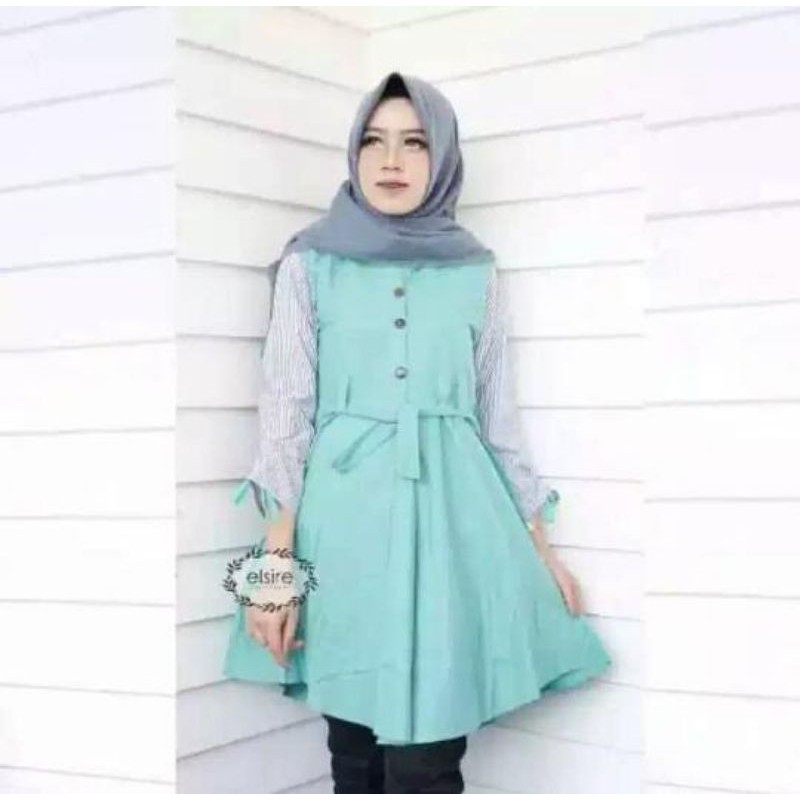 Promo Tunik Katun Kombinasi Toyobo/Tunik List Serut