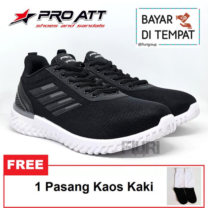 Pro Att Tec 890 40-43 Hitam Putih Sepatu Sekolah Sd Smp Sma Pria