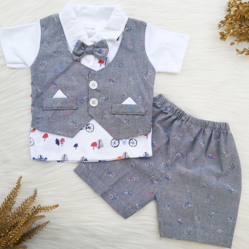 Baju setelan bayi cowok pesta / baju bayi pesta / tuxedo bayi