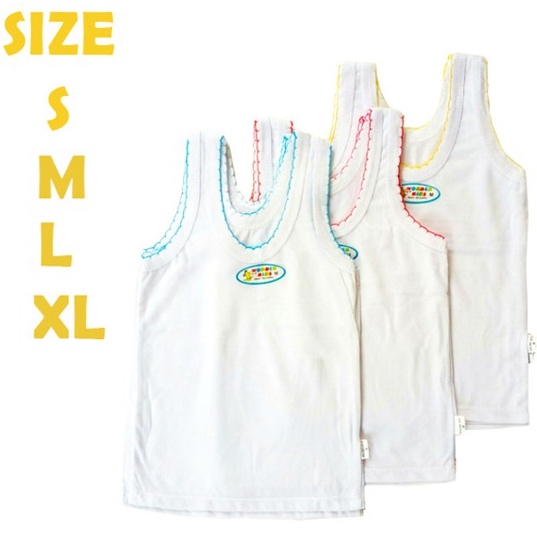 6 Pcs Singlet Wonder Kids Anak | Kaos Dalam Bayi Baru Lahir Laki Perempuan Baby New Born | Sguna | Pakaian Dalam Balita Grosir Setengah