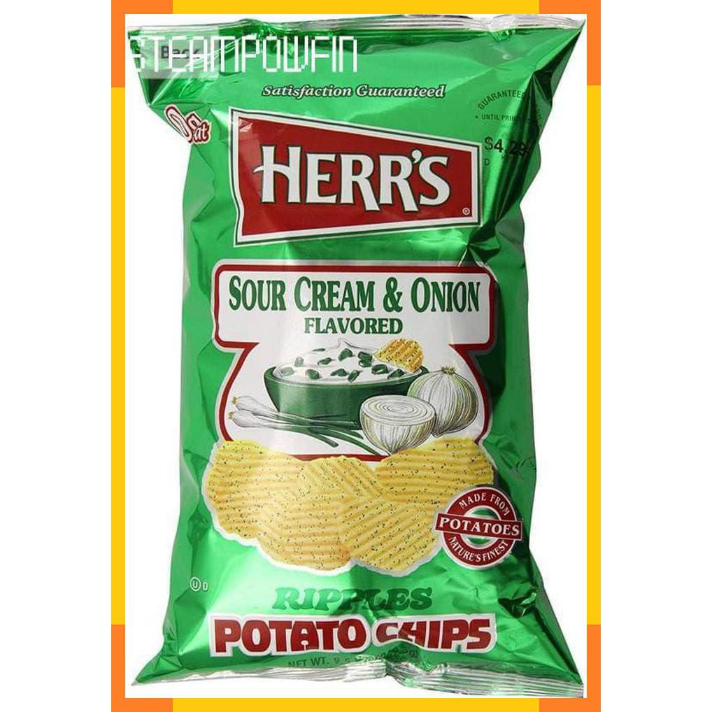

Herr's Sour Cream & Onion Snack Snek Cemilan Rasa Bawang USA Import