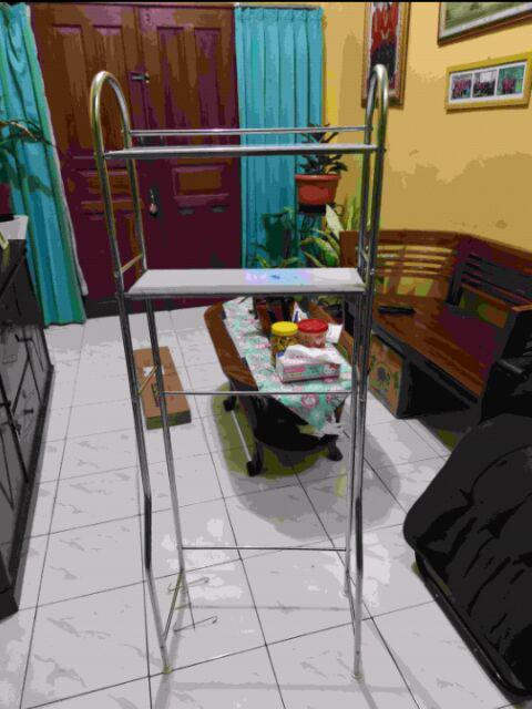 Rak Kamar Mandi Stainless Tempat Penyimpanan Serbaguna Rak Toilet Sabun Portable Import Murah B234