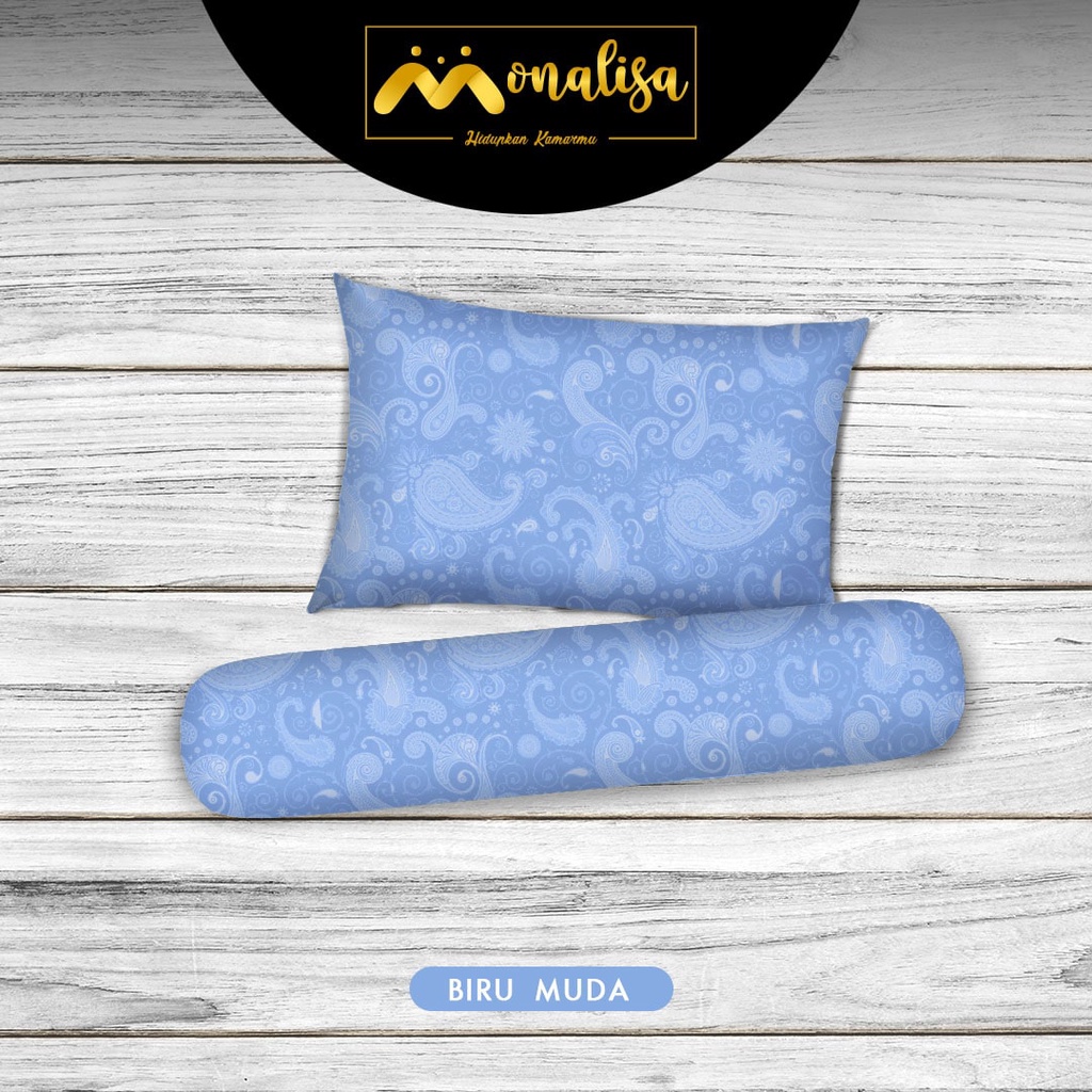 Monalisa Emboss BedCover SET Sprei Uk 100/120 - Biru Muda