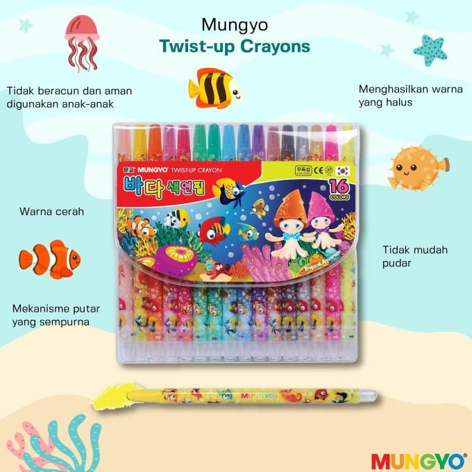 

Mungyo - Twist-Up Crayons 16 Warna