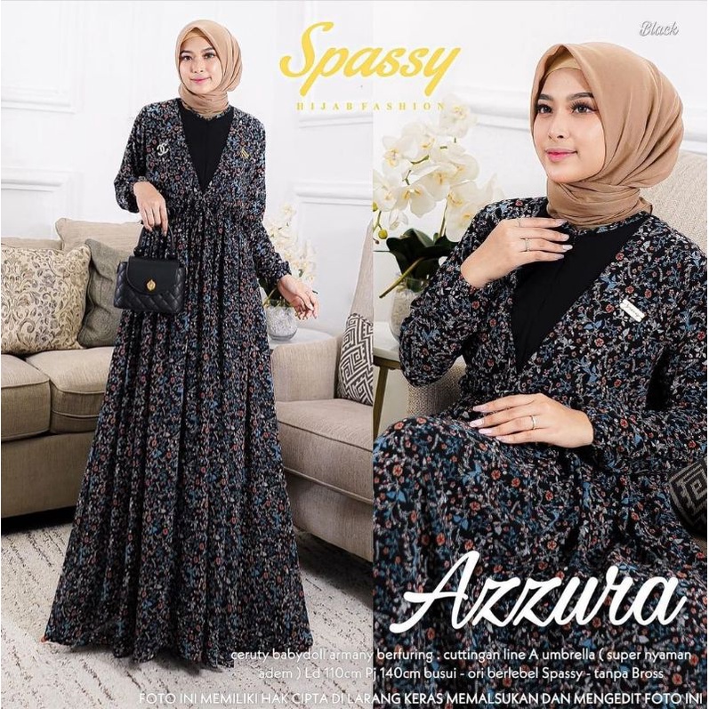 Azzura Dress Ceruty Babydol || Realpict (COD Bayar Ditempat)