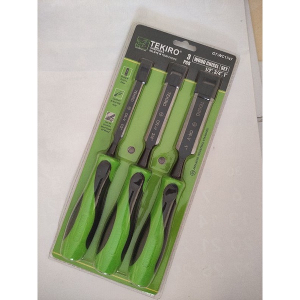 TEKIRO PAHAT KAYU SET 3PCS WOOD CHIESEL SET TATAH KAYU