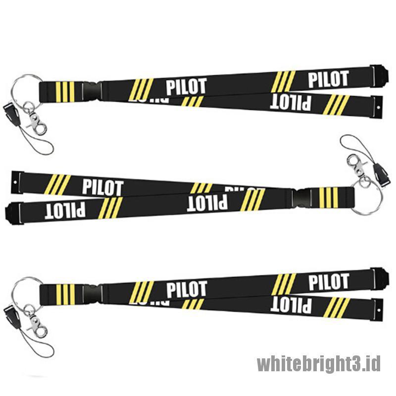 &lt; White3 &gt; Tali Lanyard Motif Tulisan remove before flight Untuk Kunci / Kartu id