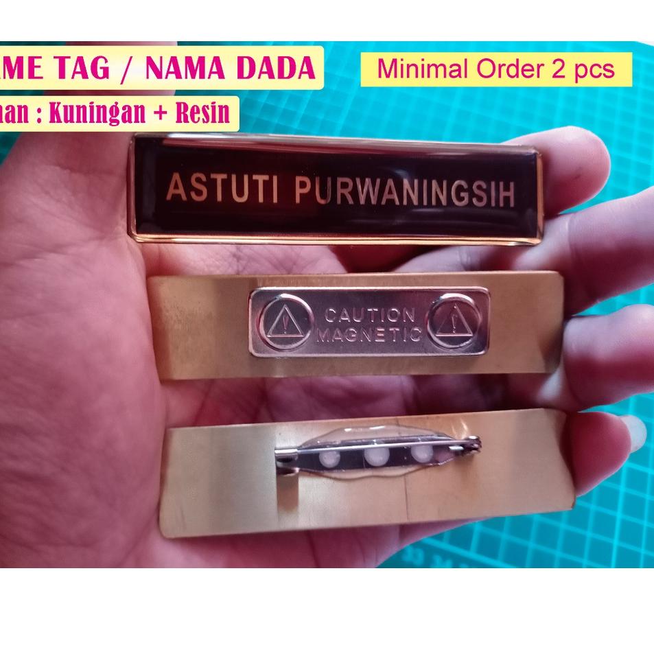 

sbkp Name Tag Kuningan Resin Akrilik Magnet / Nama Dada / Papan Nama Dada / Nametag ♣ 43