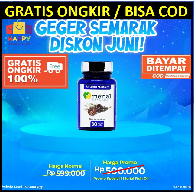 MERIAL Fish Oil Minyak Ikan Dengan Ekstrak Pinus Merah Red Pine Original (Gratis Ongkir)