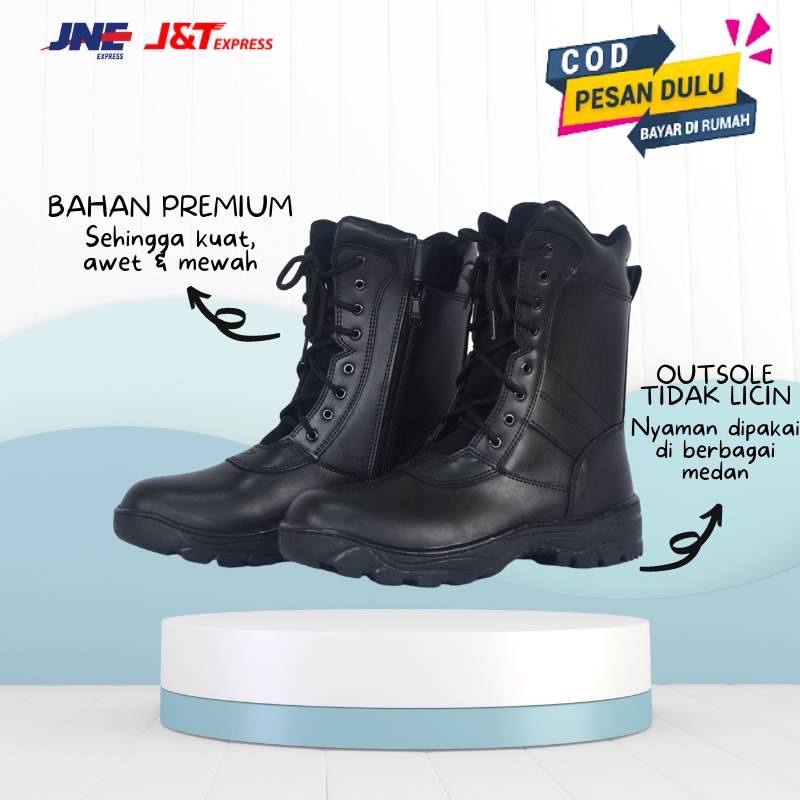 SEPATU DINAS PDL PDH TNI AD POLRI POLISI SATPAM SECURITY SAFETY SAFTY SHOES PRIA LAPANGAN RESLETING