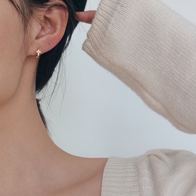 Anting Hoop Kristal Zircon Gaya Korea Untuk Wanita