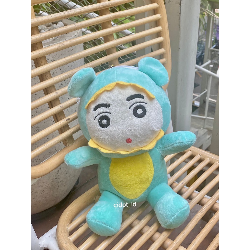 Tas Selempang Bulu Bahu Wanita Motif Boneka Kartun Dino Dinosaurus SHIN CHAN LITTLE BABY DINO Lucu Gemoy Uwu Kiyowok Import Korea Murah