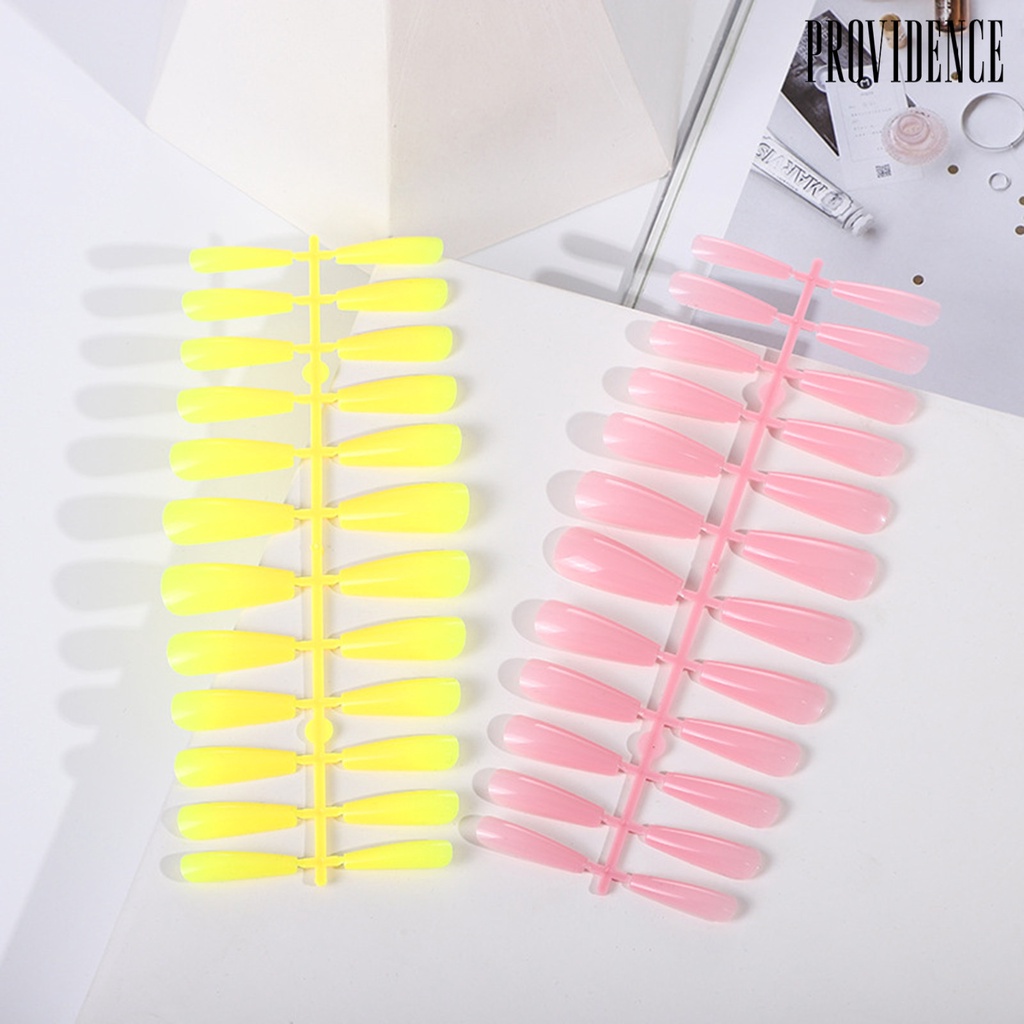 Providence 10 Set Kuku Palsu Warna Campur Bahan Plastik Untuk Nail Art DIY